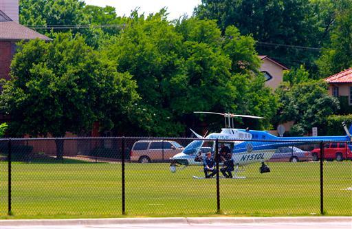 Dallas Police Helicopter at Middle School